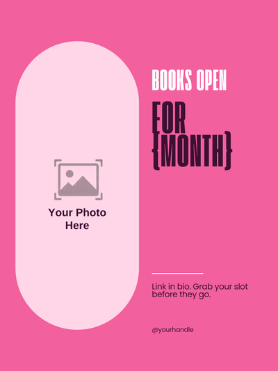 Free nail tech Instagram template: books open post