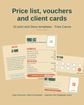 Dog Groomer Client Essentials: price list, vouchers and client cards