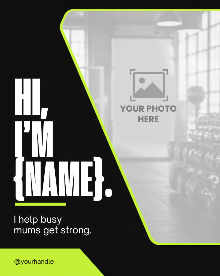 Personal trainer Instagram post template