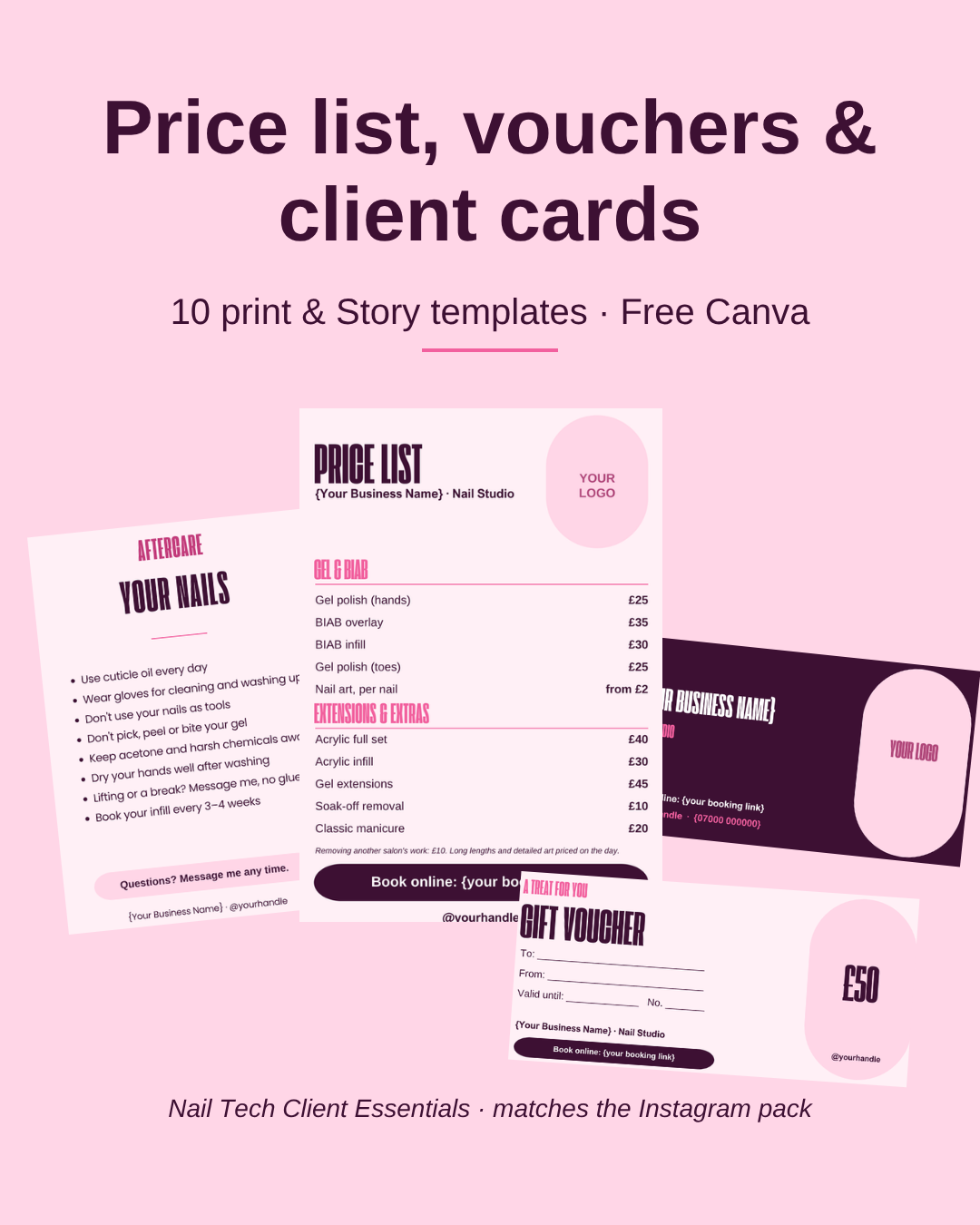 Client Essentials included in the kit