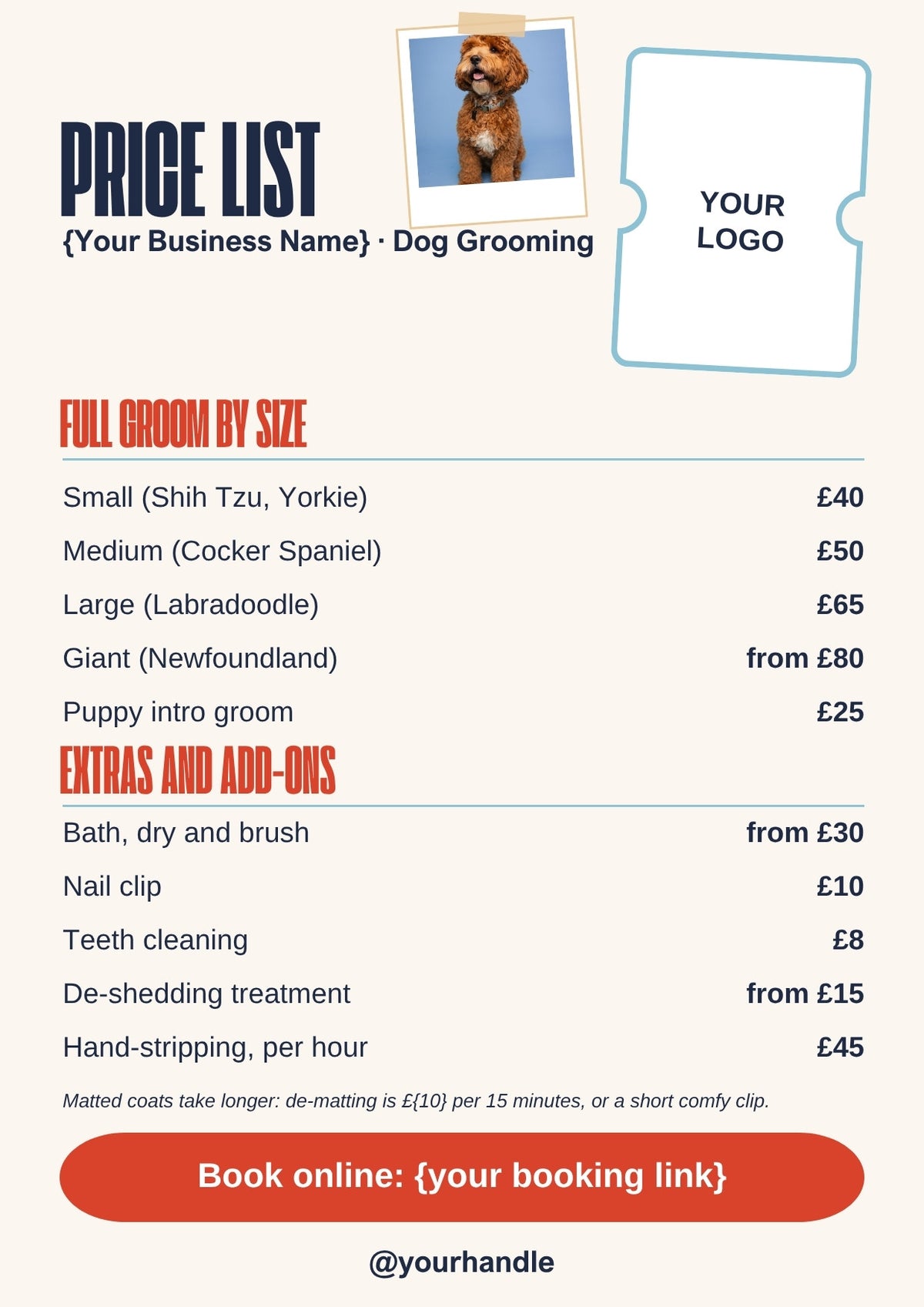 Dog Groomer Client Essentials