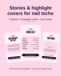 Nail Tech Stories and highlight cover templates