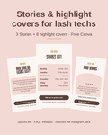 Lash & Brow Stories and highlight cover templates
