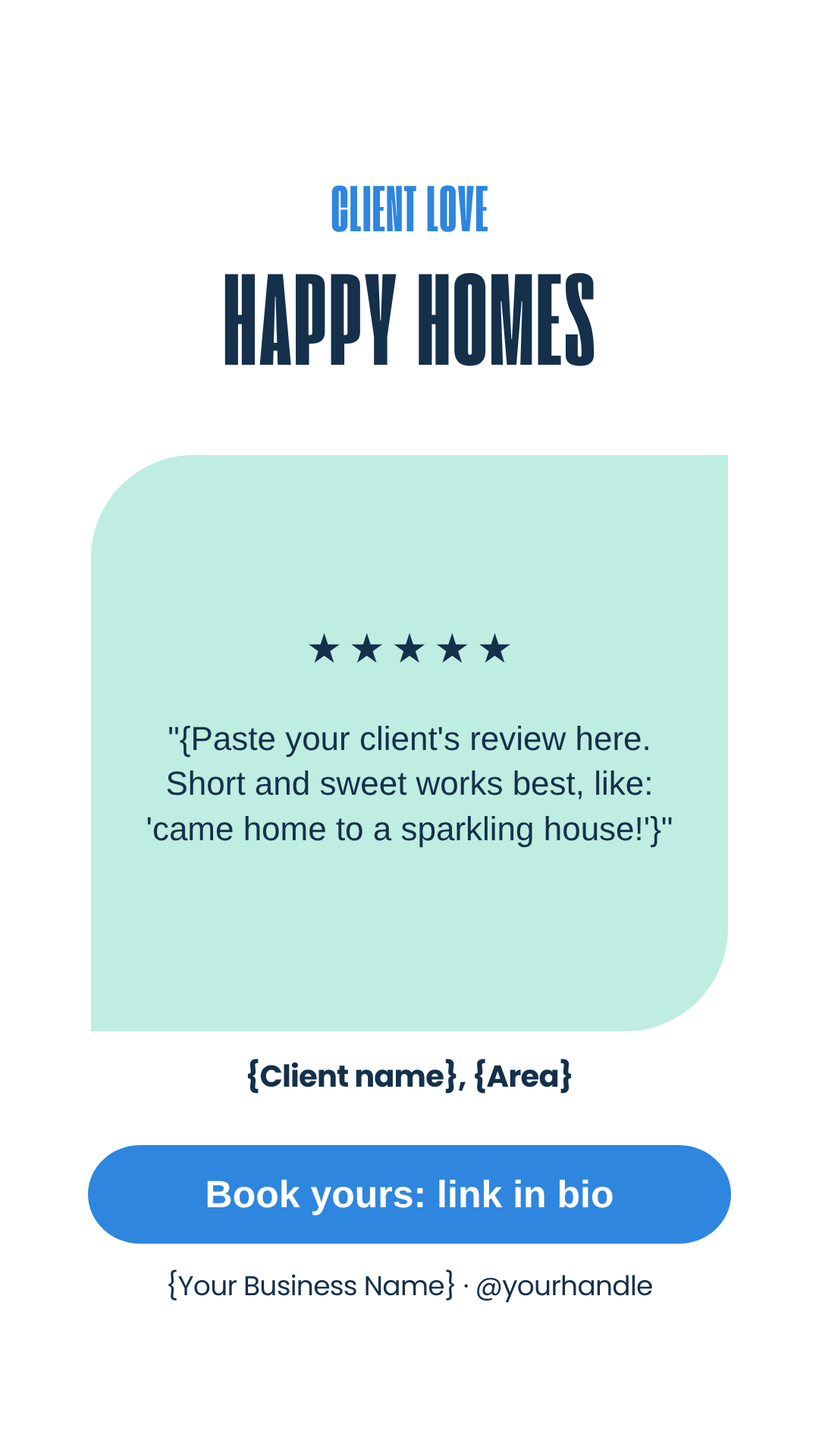 Cleaner client review Story template