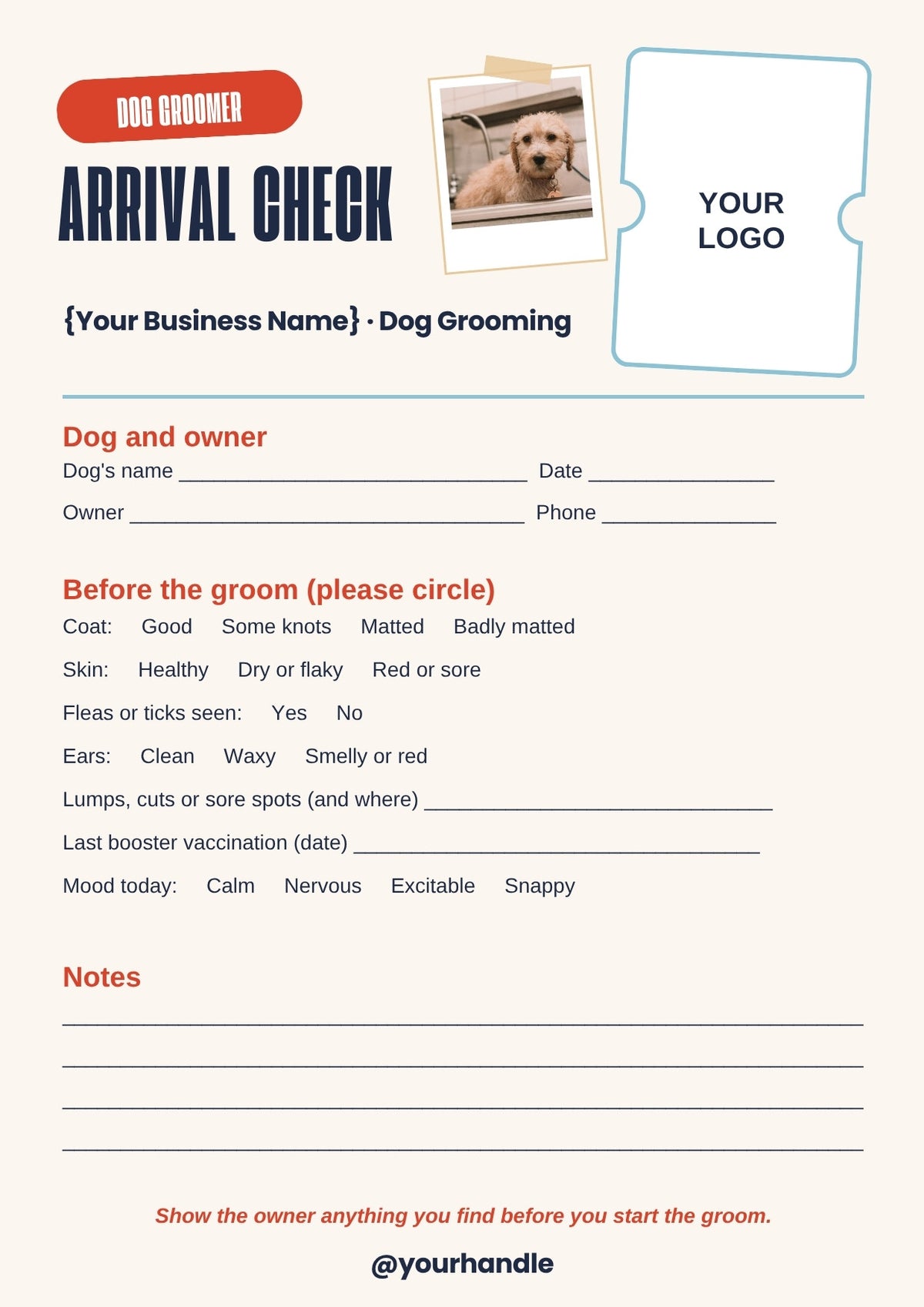 Dog Groomer Client Forms