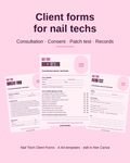 Nail Tech client forms: consultation, consent and patch test templates