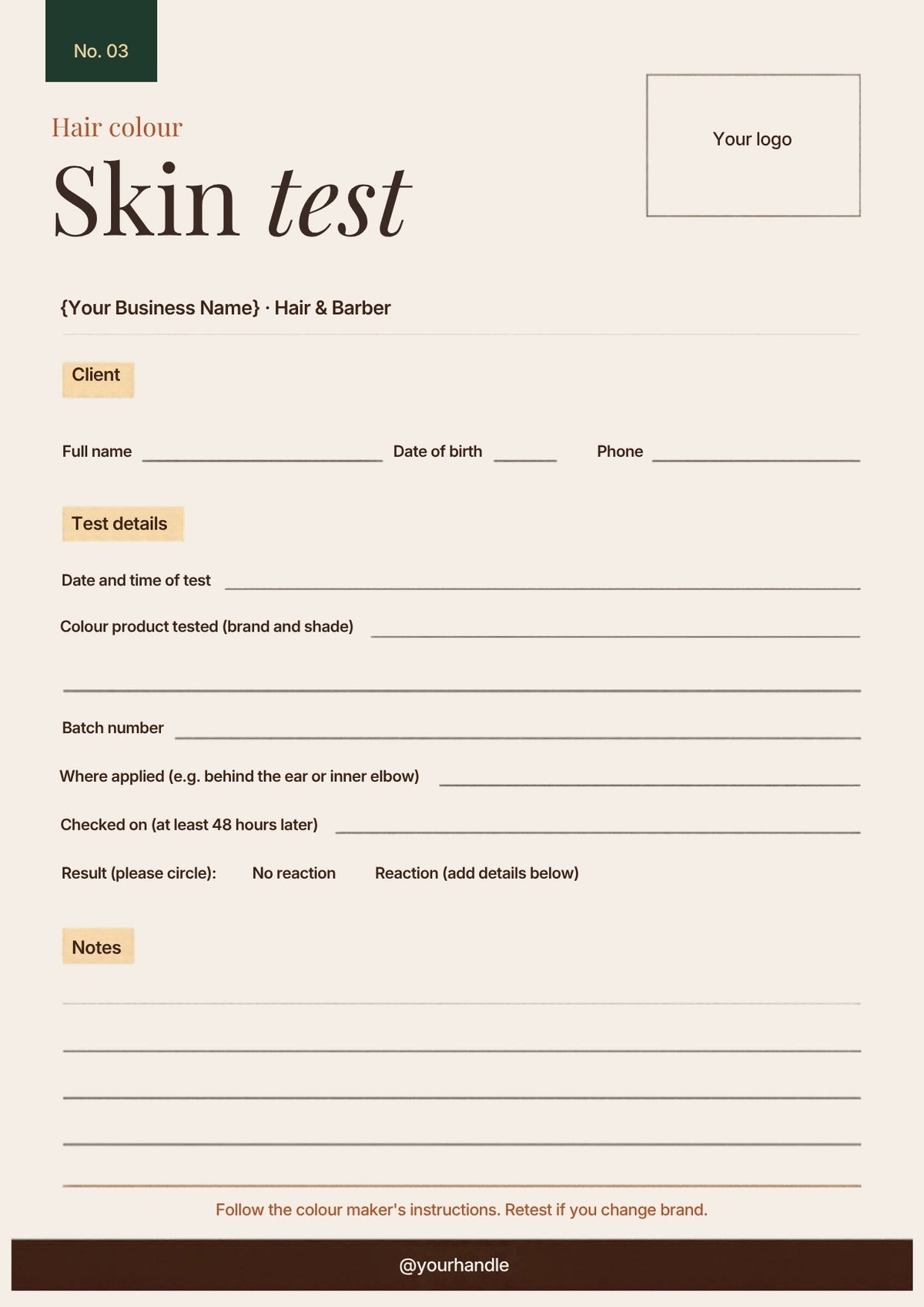 Hairdresser & Barber Client Forms