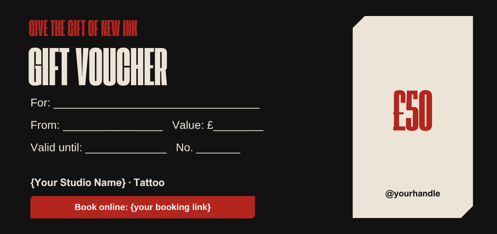 Tattoo gift voucher template