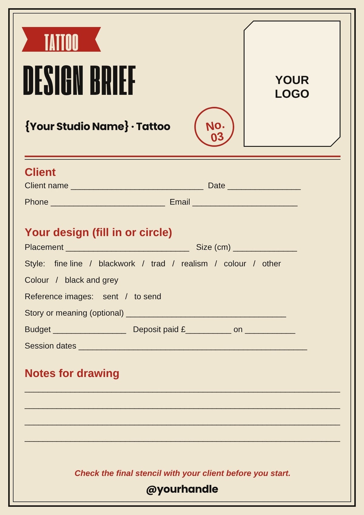 Tattoo Artist Client Forms