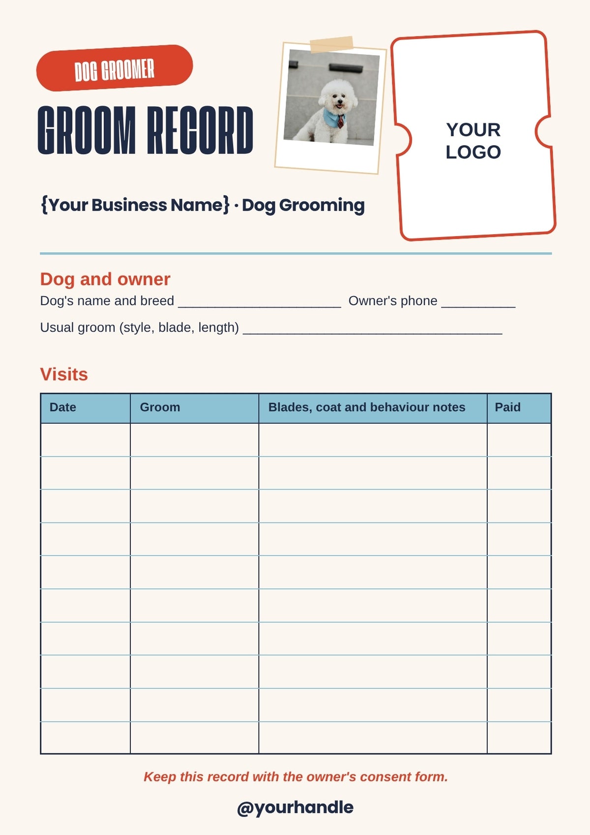 Dog Groomer Client Forms