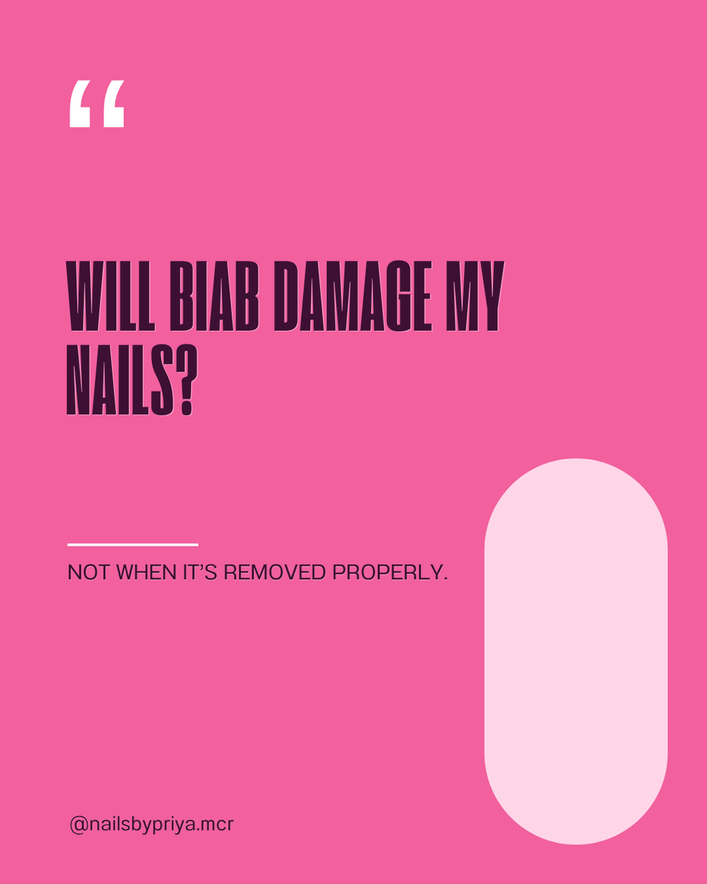 Nail FAQ post example: Will BIAB damage my nails?