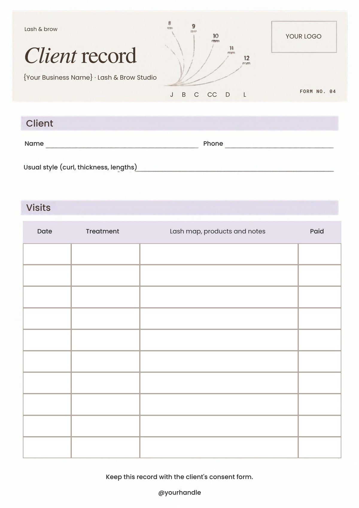 Lash & Brow Client Forms