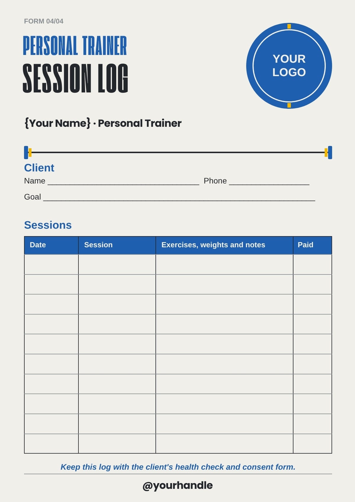 Personal Trainer Client Forms