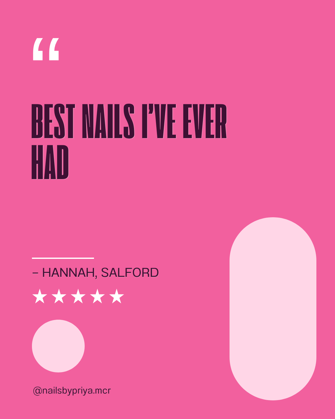 Client review post example for a nail tech