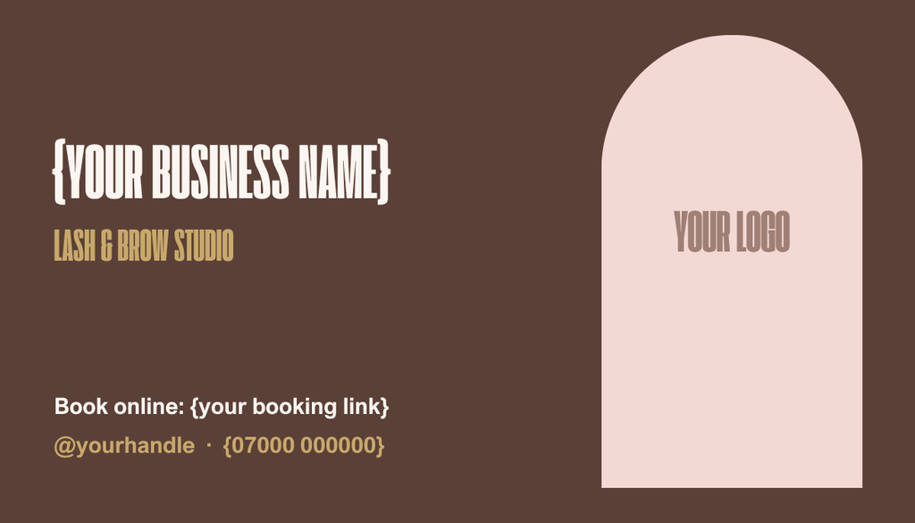 Lash and brow loyalty card template, front