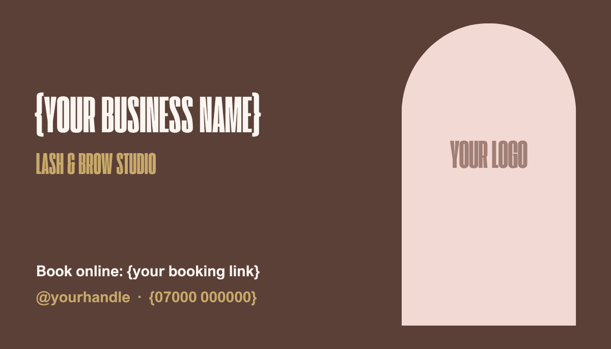 Lash and brow loyalty card template, front