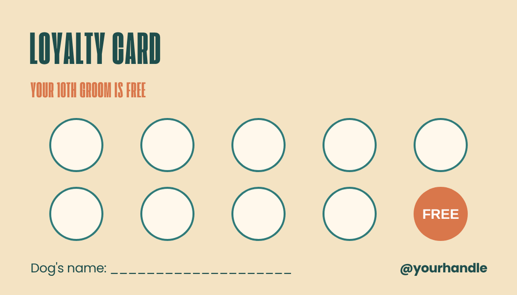 Dog groomer loyalty card template