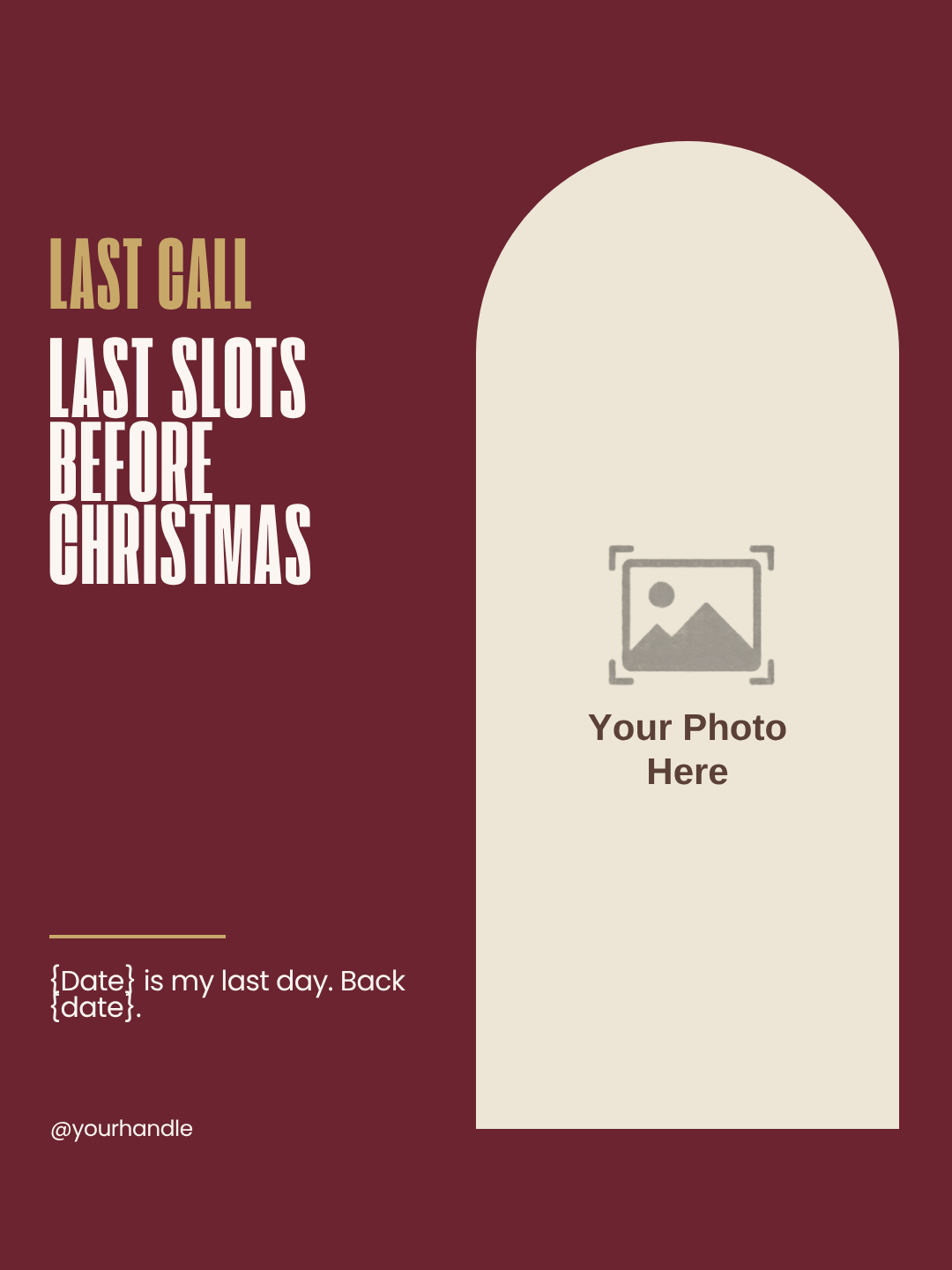 Last slots before Christmas Instagram post template