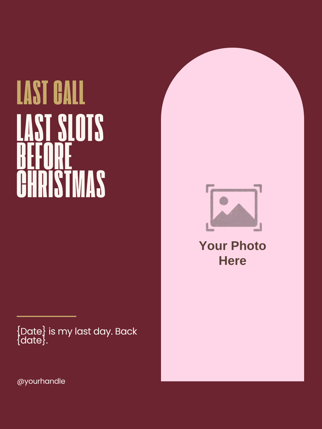 Last slots before Christmas Instagram post template