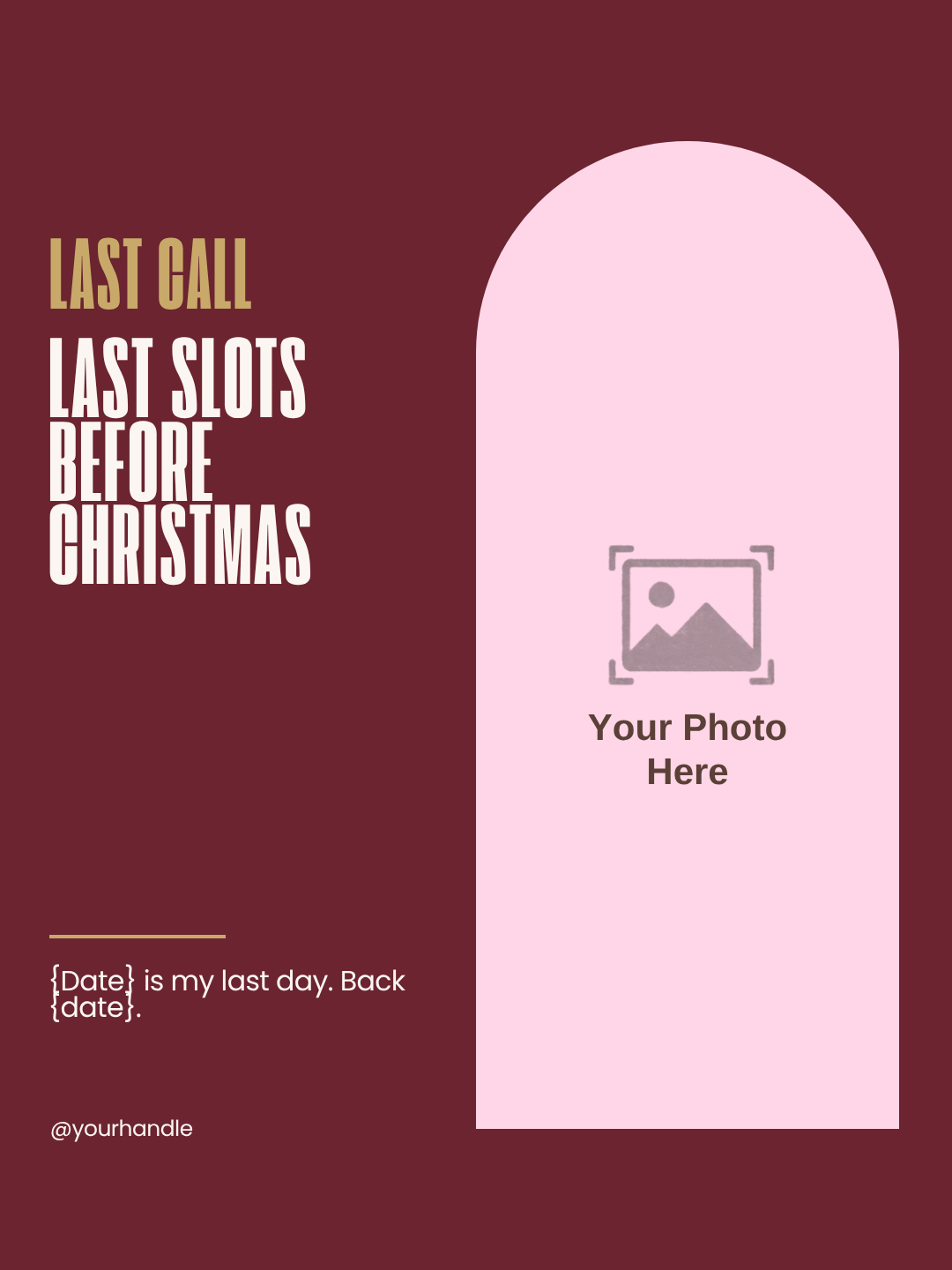 Last slots before Christmas Instagram post template