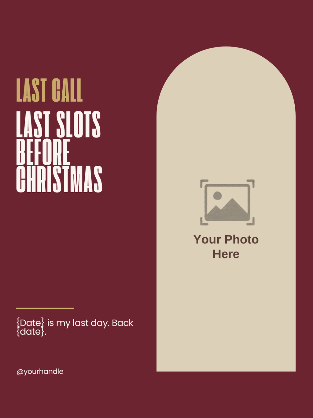 Last slots before Christmas Instagram post template