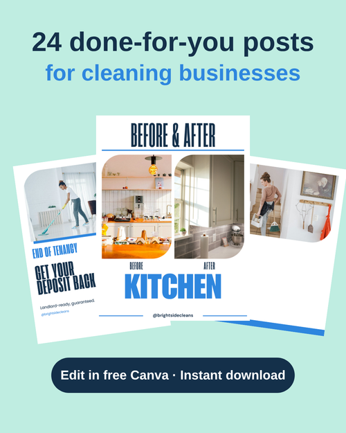 Cleaning Business Instagram Template Pack: 24 done-for-you posts for cleaning businesses, edit in free Canva