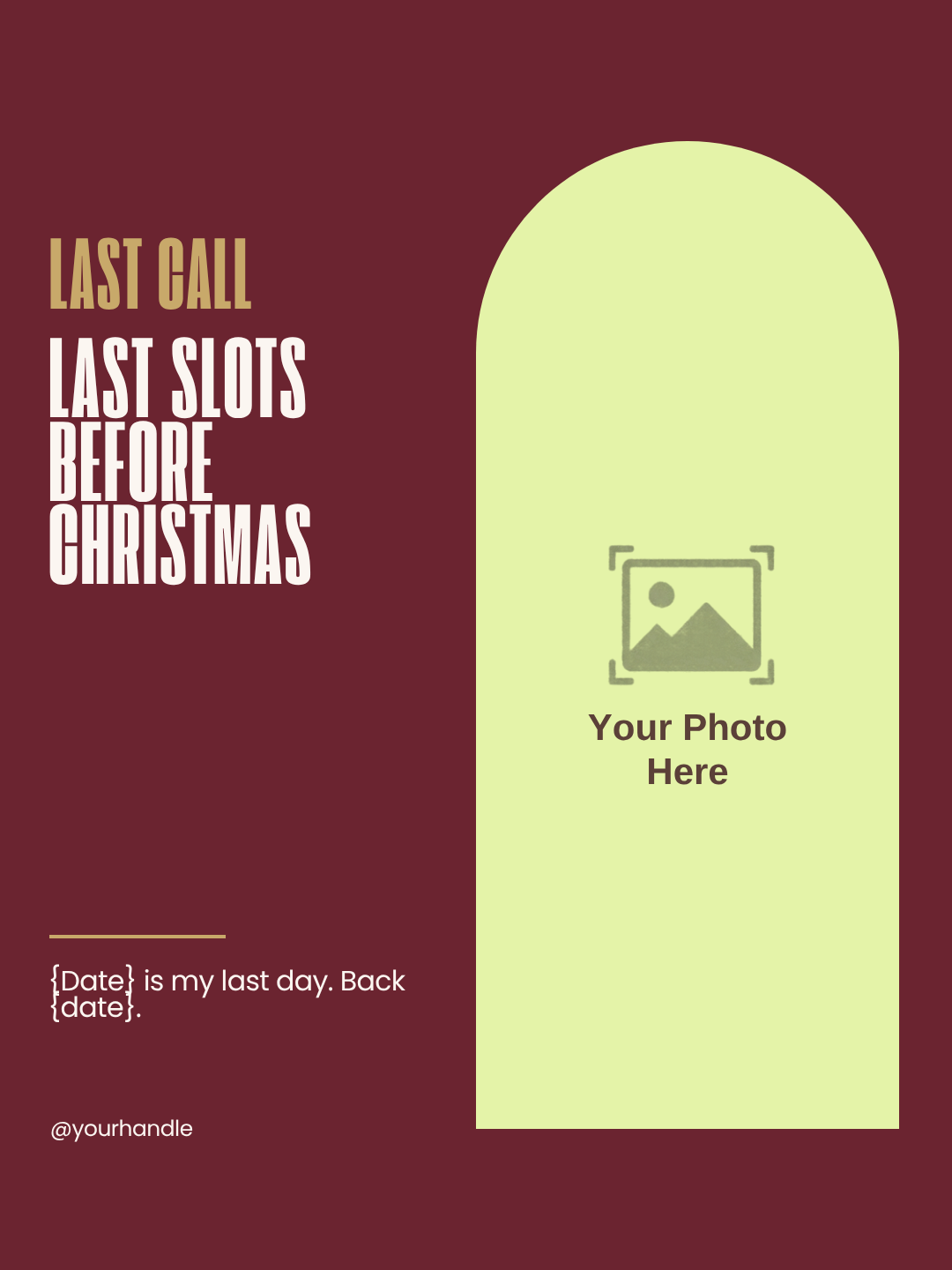 Last slots before Christmas Instagram post template