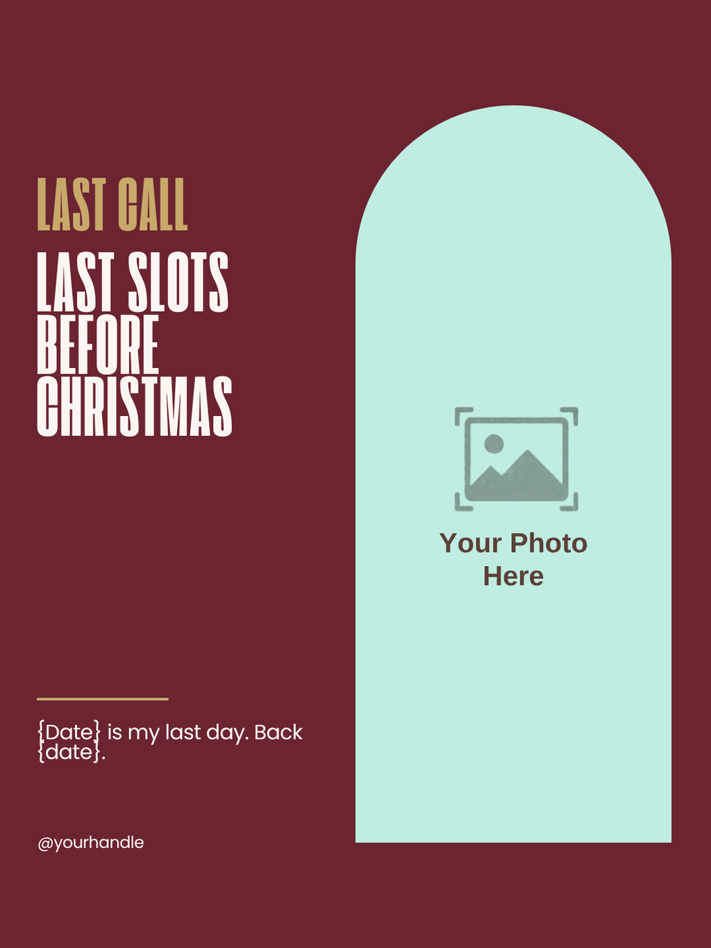 Last slots before Christmas Instagram post template