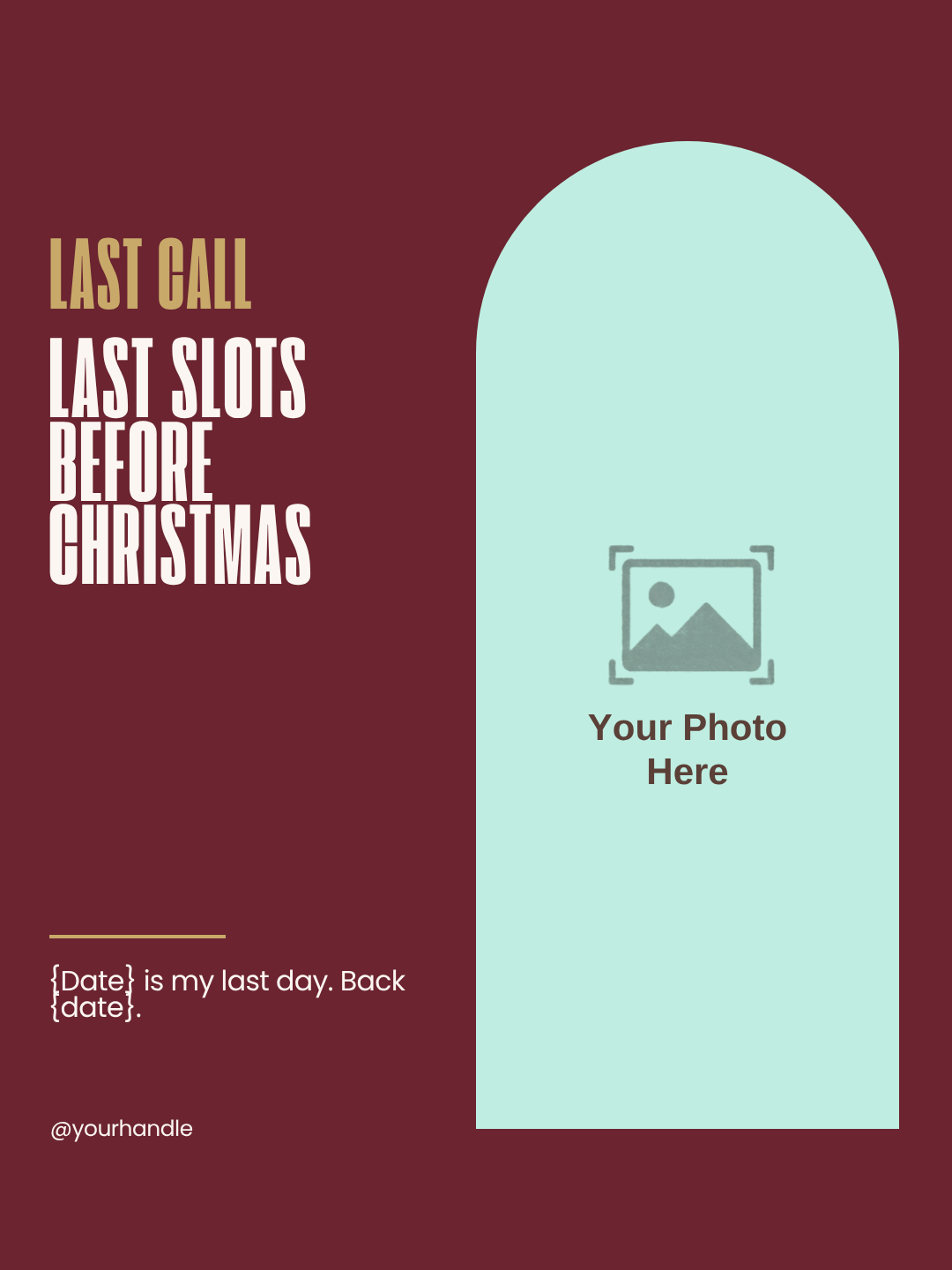 Last slots before Christmas Instagram post template