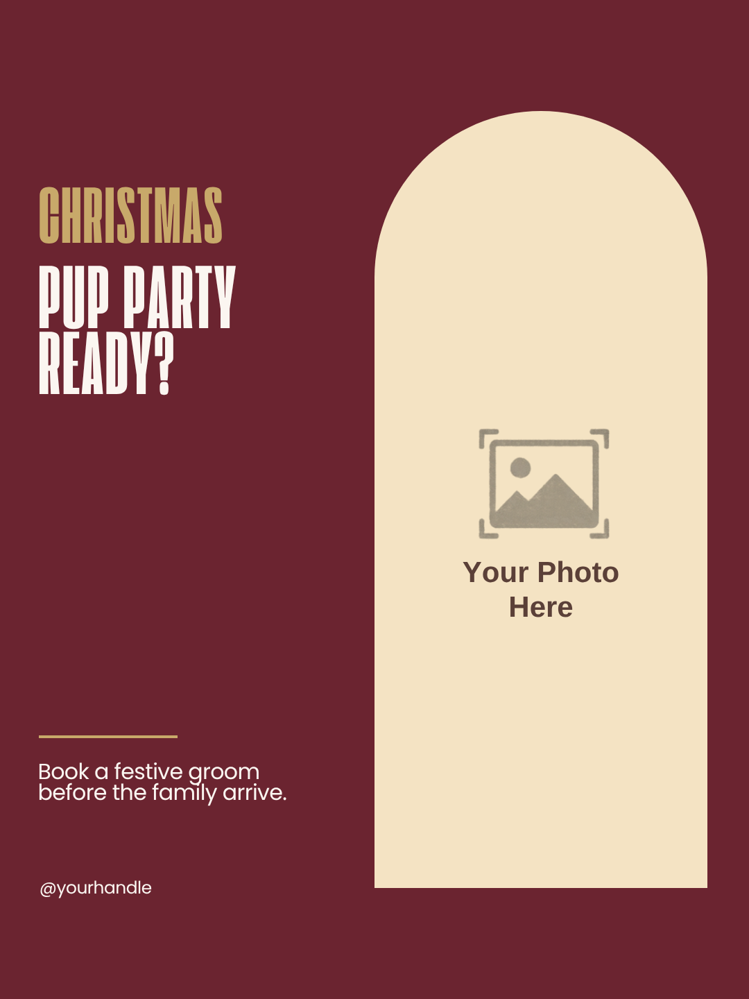 Festive dog grooming Instagram post template