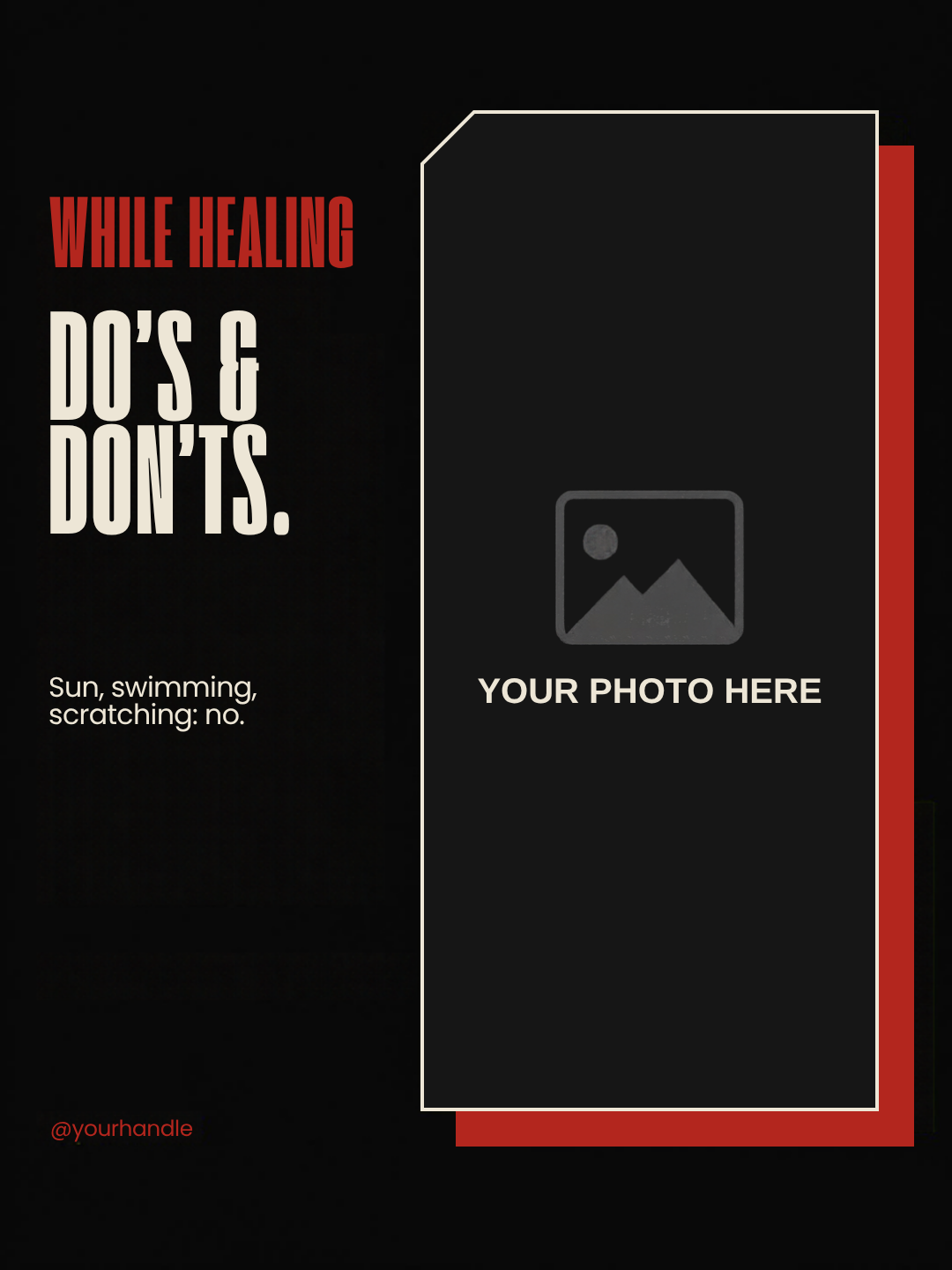 Free tattoo artist Instagram template: healing do's and don'ts post