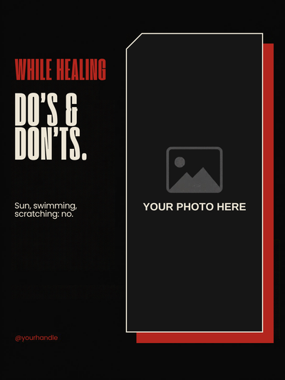 Free tattoo artist Instagram template: healing do's and don'ts post