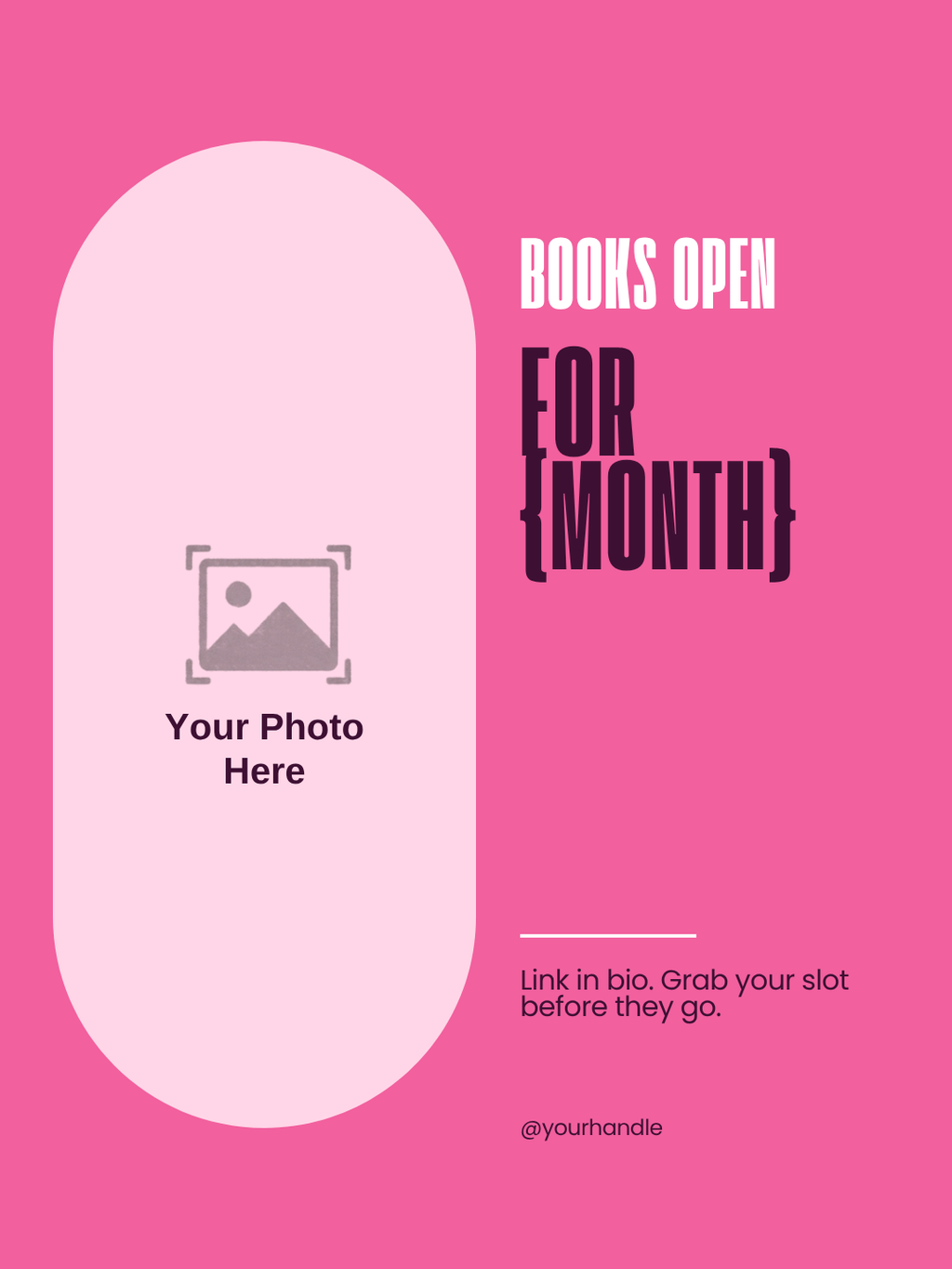 Free nail tech Instagram template: books open post