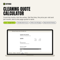 Cleaning Quote Calculator spreadsheet cover
