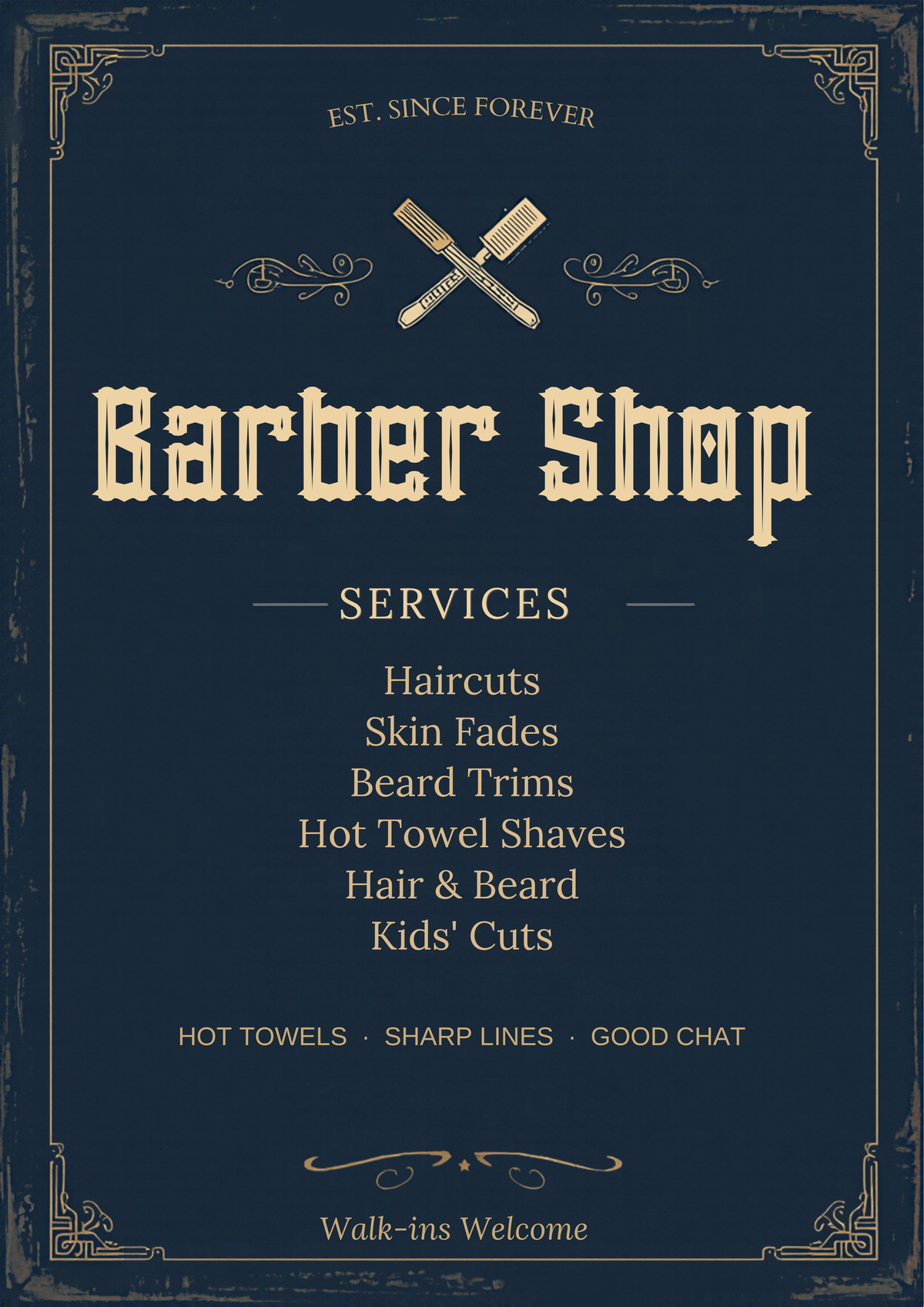 Vintage barbershop print artwork