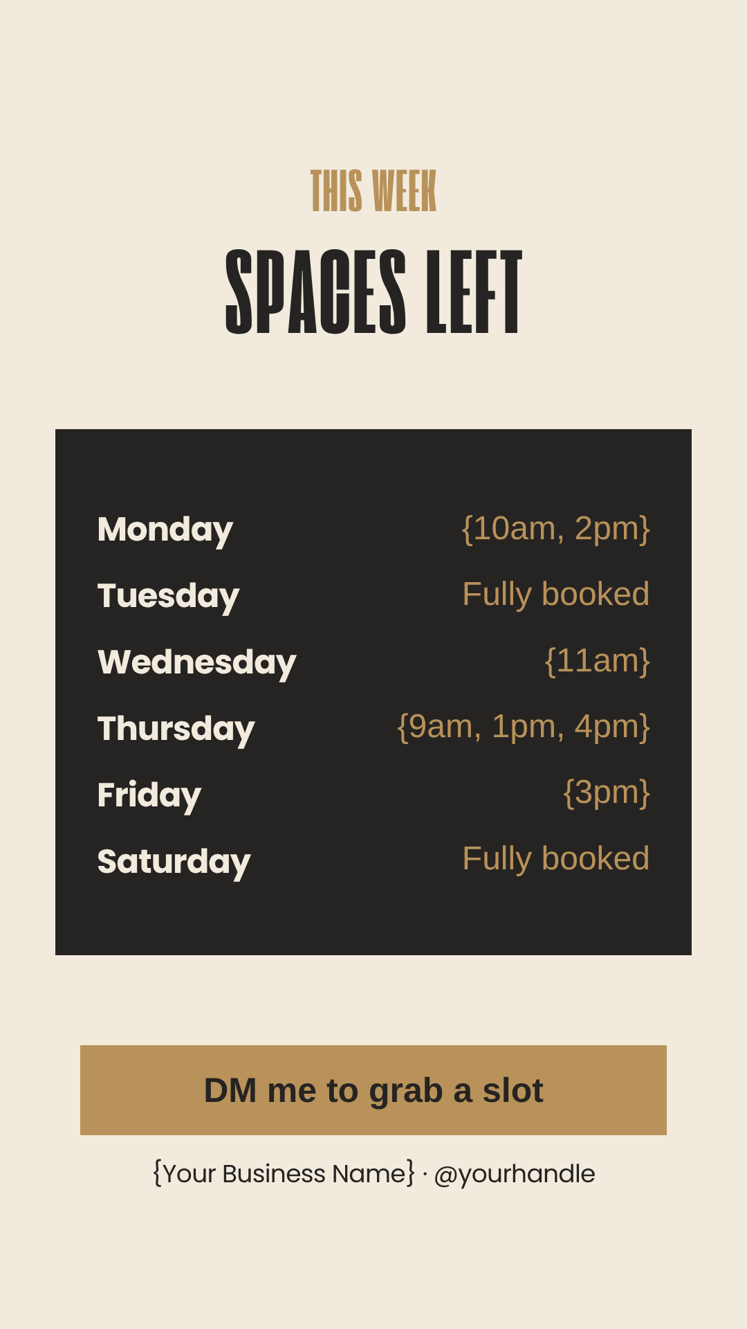 Hair and barber spaces left Story template