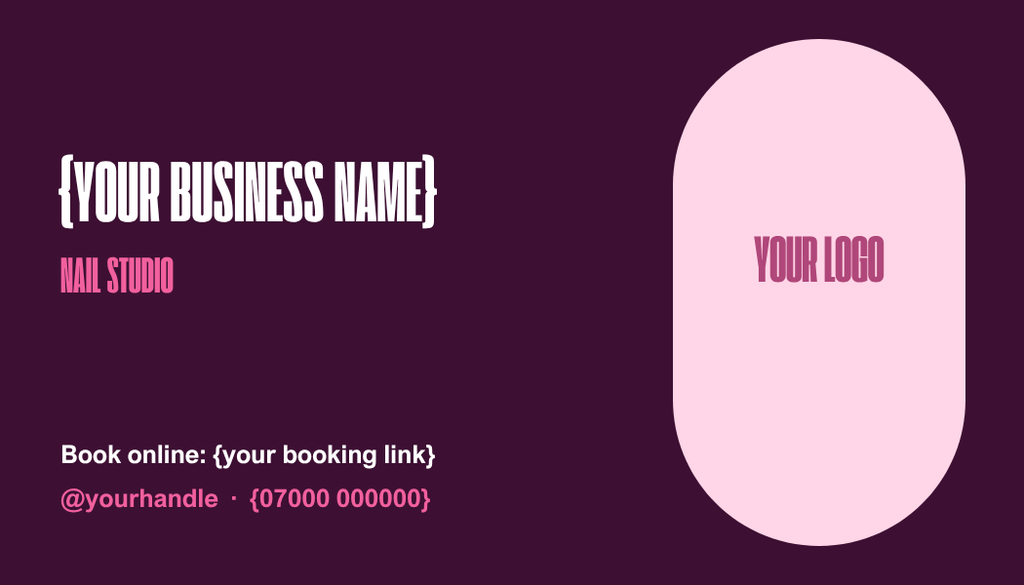 Nail tech loyalty card template