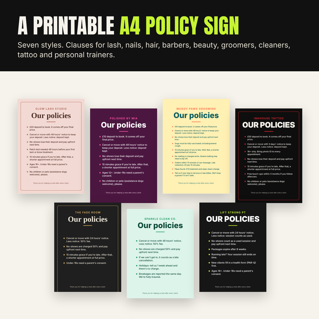 KitForge Booking and cancellation policy generator 4