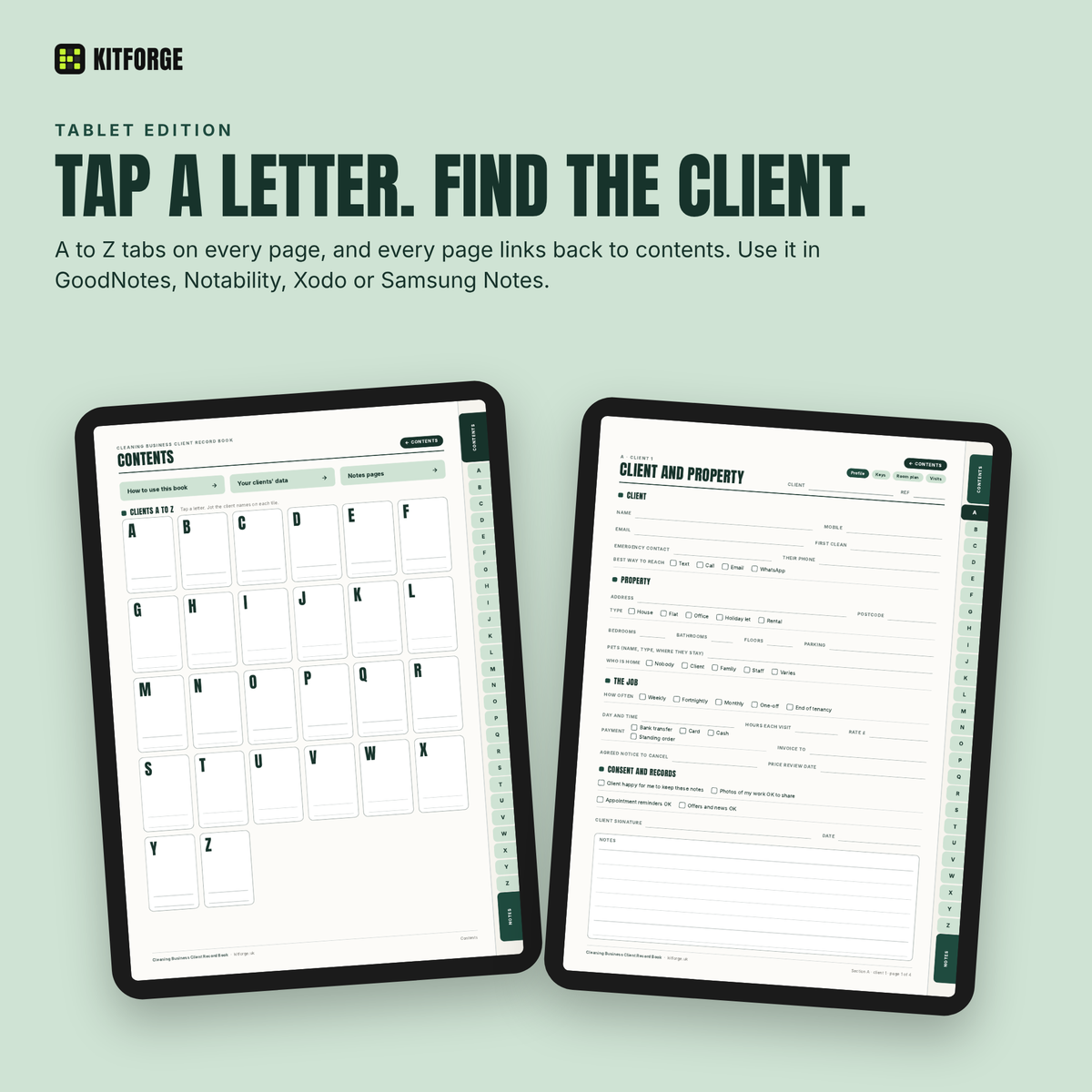 Tablet edition with A to Z tabs
