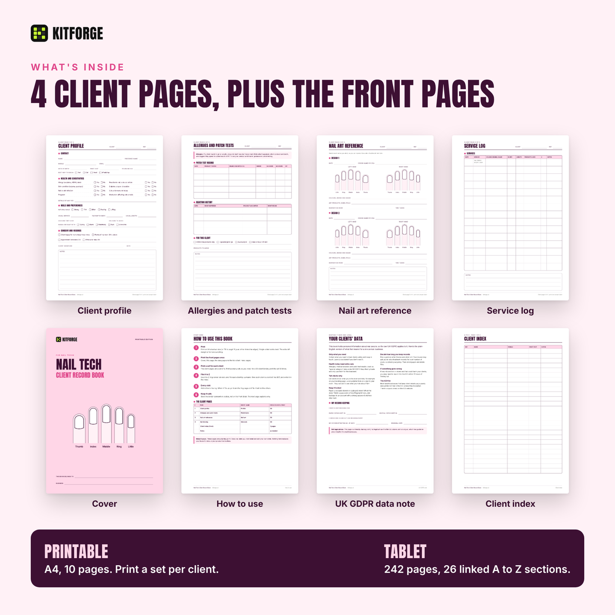 KitForge Nail Tech inside pages