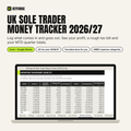 UK Sole Trader Money Tracker 2026/27 spreadsheet cover