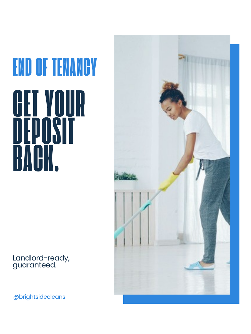 Example cleaning business Instagram post: end of tenancy clean, get your deposit back