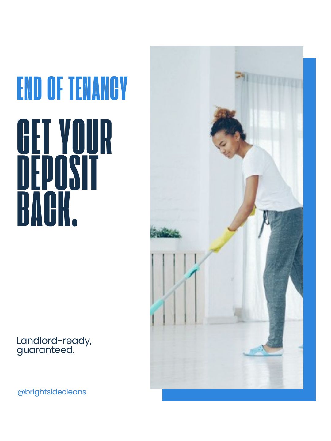 Example cleaning business Instagram post: end of tenancy clean, get your deposit back